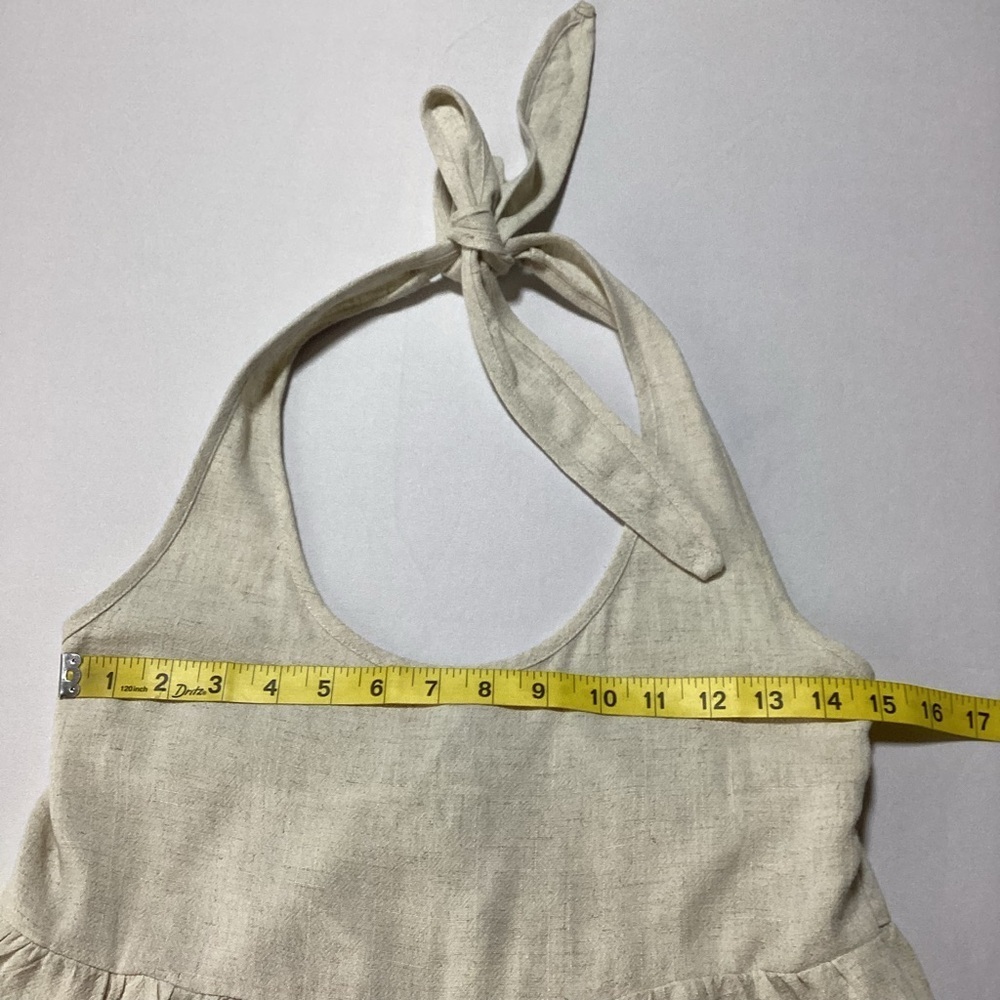 Princess Polly Beige Viscose/Linen Halter Romper - Picture 11 of 12